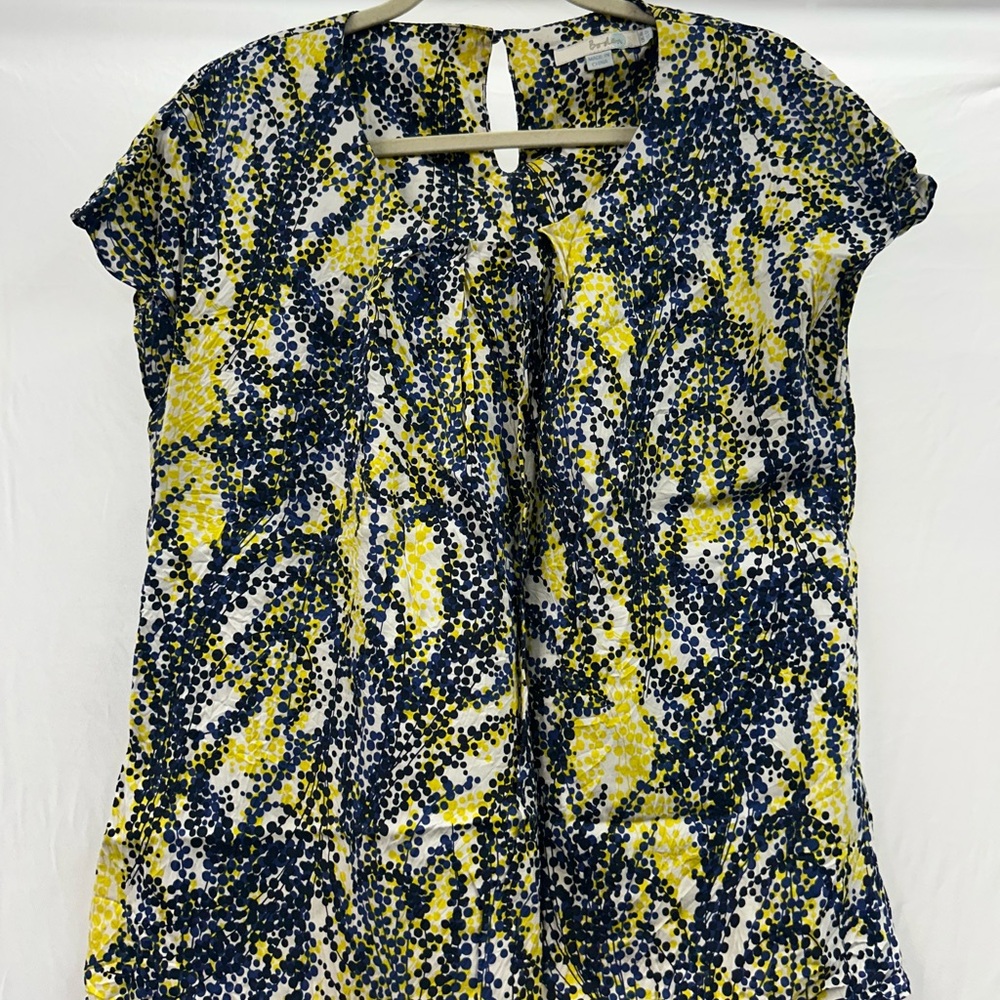 Boden Women's Blouse in Yellow and Blue Abstract Print